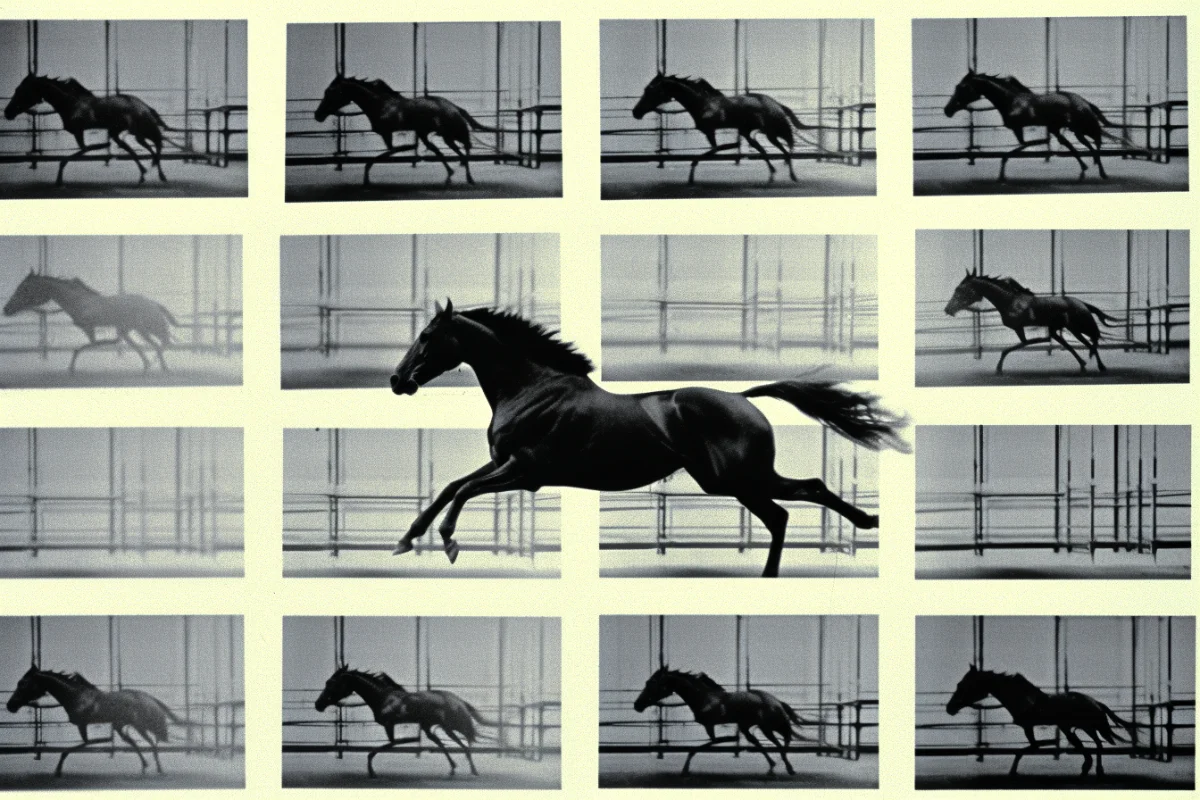 Eadweard muybridges horse motion photographs.