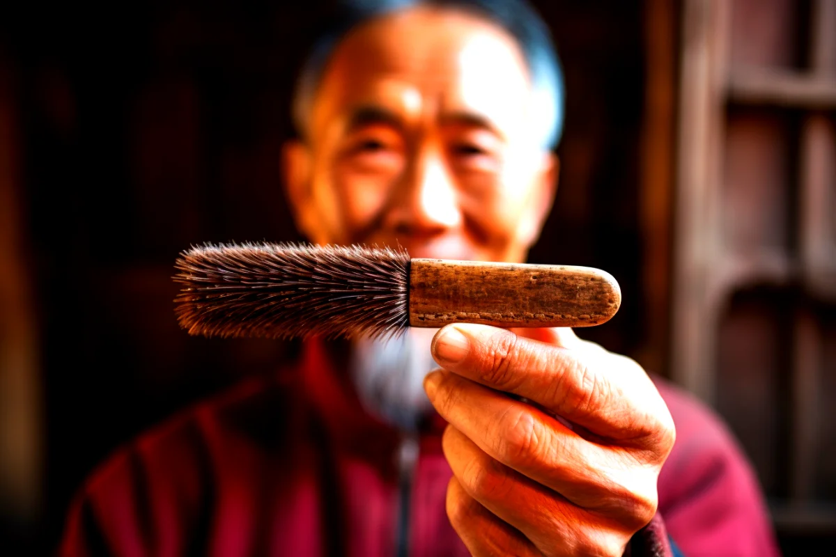 Toothbrush invented in china using boar bristles.