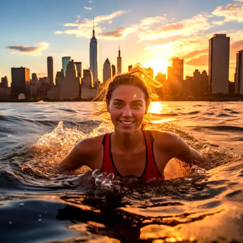 Shelley taylor swim around manhattan island.