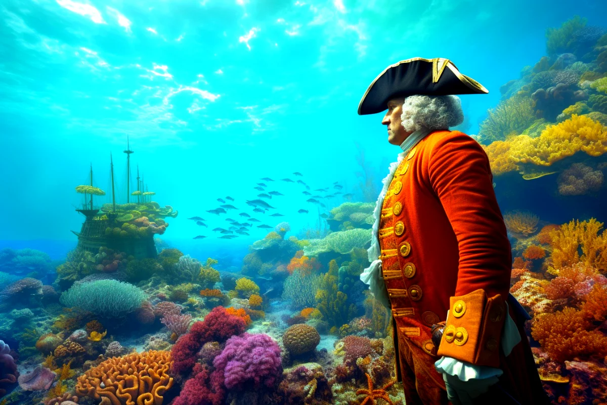 James cook discovers great barrier reef.